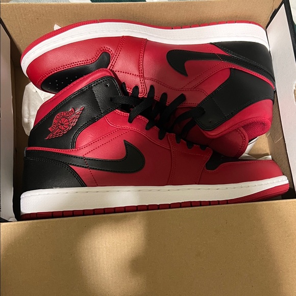 Nike Black and Red High-Top Sneakers